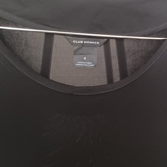 Club Monaco Black Leather Banded Dress - Picture 3 of 6